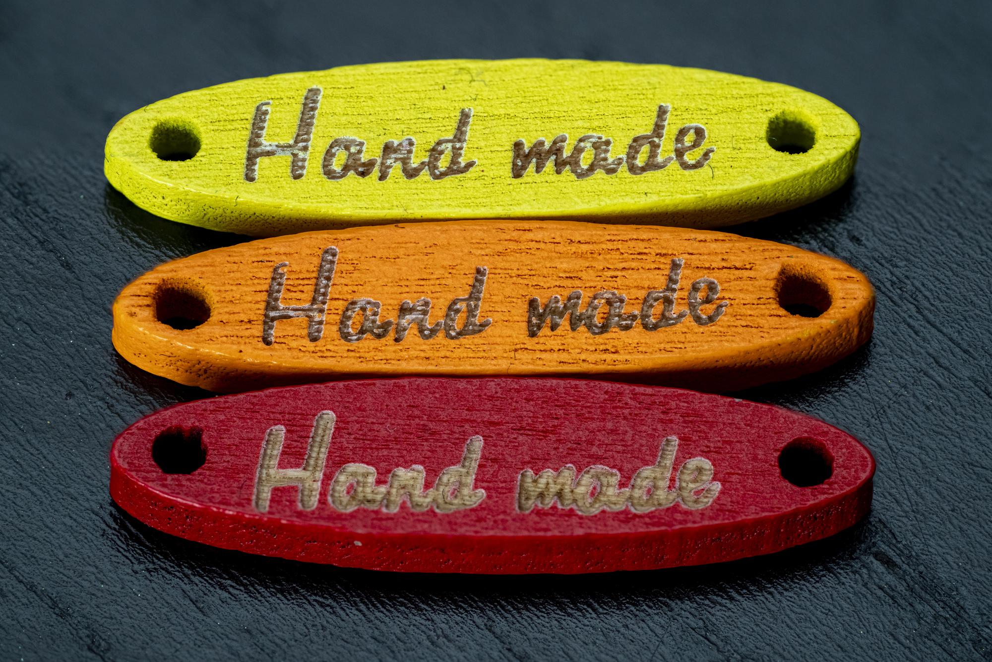 Set of embroidered labels with material codes